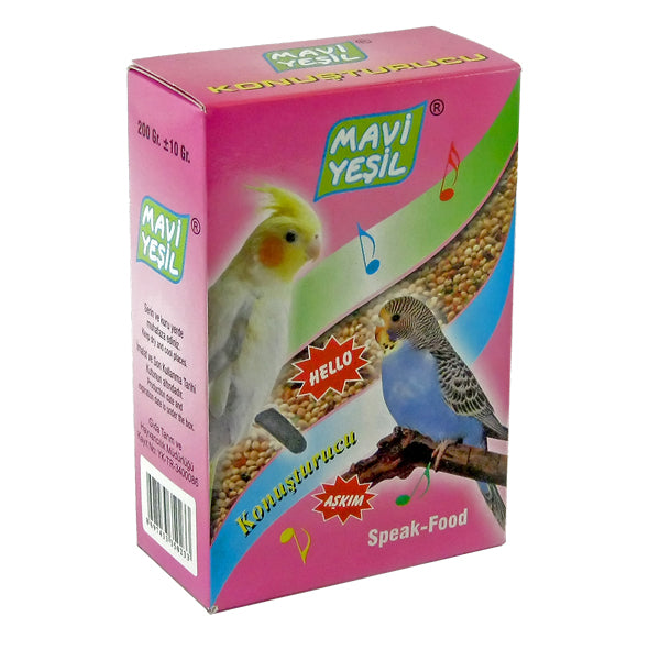 Kuşlar için Konuşturucu 200g Mavi Yeşil paket görseli