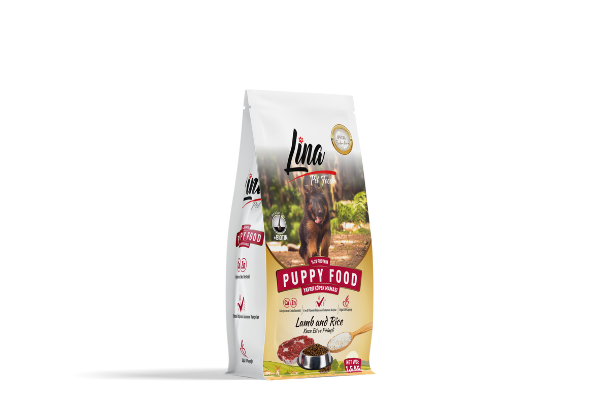 Lina Kuzu Etli Pirinçli Yavru Köpek Maması 1,5 kg paket görseli