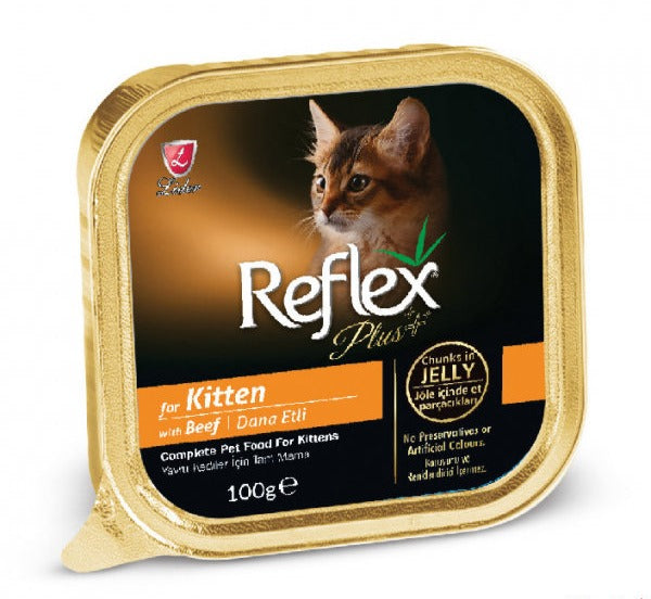 Reflex Plus Yavru Kediler için Dana Etli Pate 100 G paket görseli