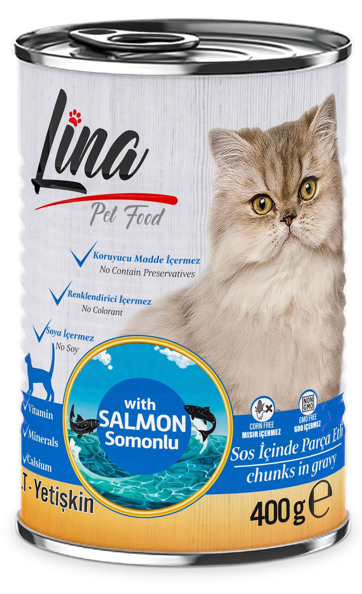 Lina Somon Balıklı Kedi Konservesi 400g paket görseli