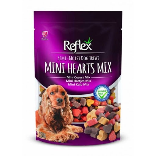Reflex Köpekler için Şekersiz Yarı Islak Mini Kalp Ödül Maması 150 G paket görseli