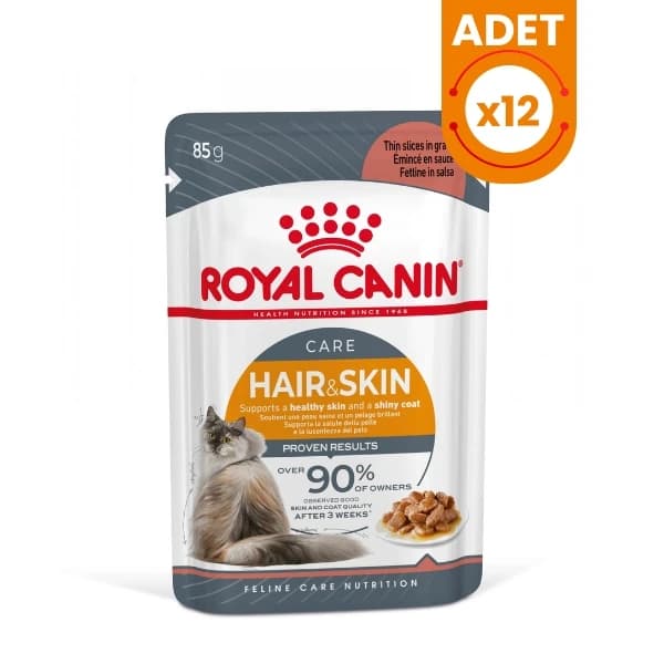 Royal Canin Care Hair Skin Tüy ve Deri Sağlığı için Pouch Konserve Kedi Maması 85 g / 12 Adet paket görseli