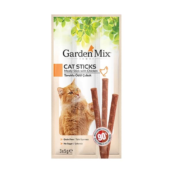 Garden Mix Tavuklu Stick Kedi Ödül Maması 3x5 g / 1 Adet paket görseli