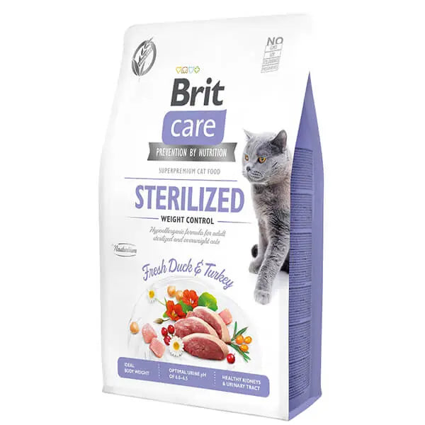 Brit Care Hipoalerjenik Sterilized Ördek ve Hindili Tahılsız Kısırlaştırılmış Kedi Maması 7 kg paket görseli