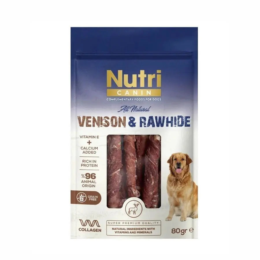 Nutri Canin Rawhide Geyik Etli Sargılı Kemik Köpek Ödülü 80 g paket görseli