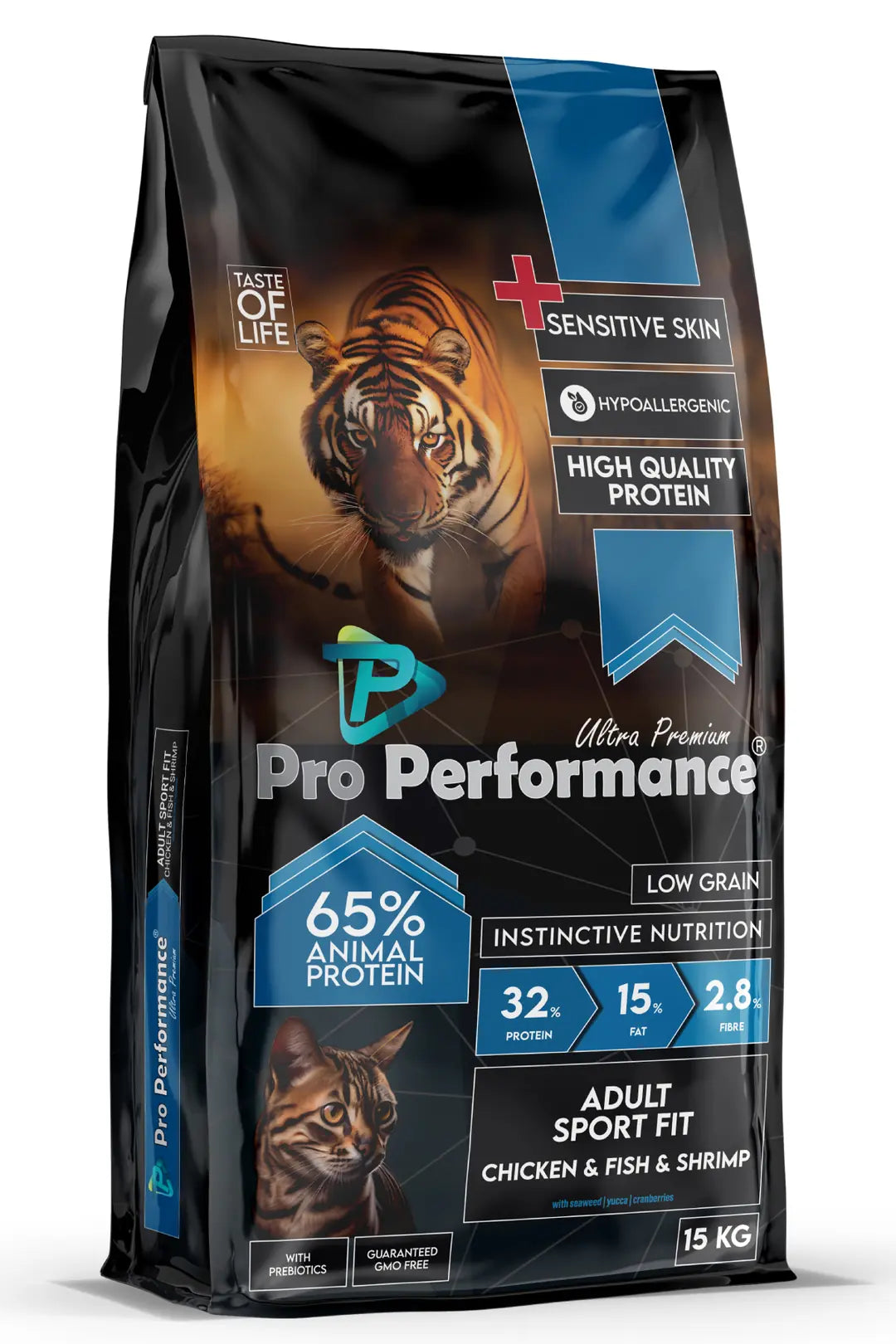 Pro Performance Sport Fit Tavuk Balık ve Karidesli Yetişkin Kedi Maması 15 kg paket görseli