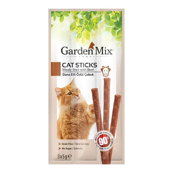 Garden Mix Dana Etli Kedi Stick Ödülü 3x5 g / 1 Adet paket görseli
