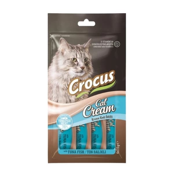 Crocus Ton Balıklı Sıvı Kedi Ödül Maması 4x15 g / 1 Adet paket görseli