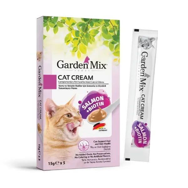 Garden Mix Somonlu ve Biyotinli Sıvı Kedi Ödül Maması 5 Adet / 15 g paket görseli
