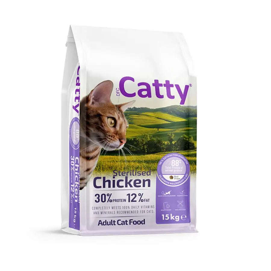 Catty Tavuklu Kısırlaştırılmış Yetişkin Kedi Maması 15 kg paket görseli
