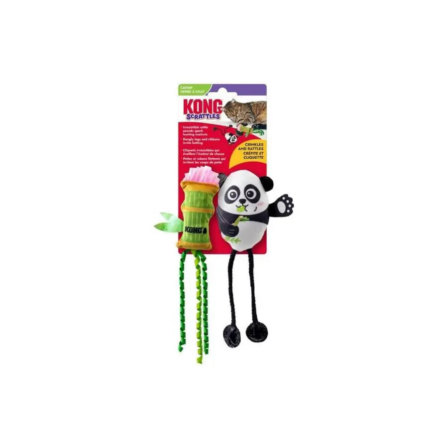 Kong Scrattles Panda ve Bambu Peluş Kedi Oyuncağı 2'li 1 paket görseli