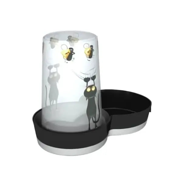 Moderna Kedi Desenli Kedi ve Küçük Irk Köpek için Plastik Su Kabı 1,5 L / Lacivert paket görseli