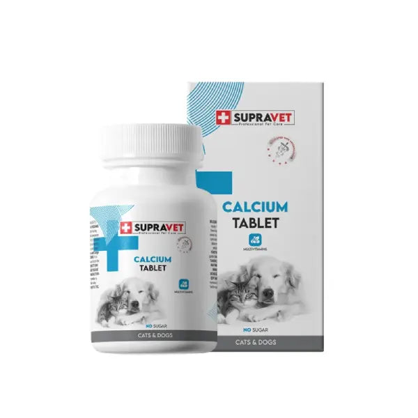 Supravet Calcium Kedi ve Köpekler İçin Kalsiyum Vitamin Tablet 75 Adet paket görseli