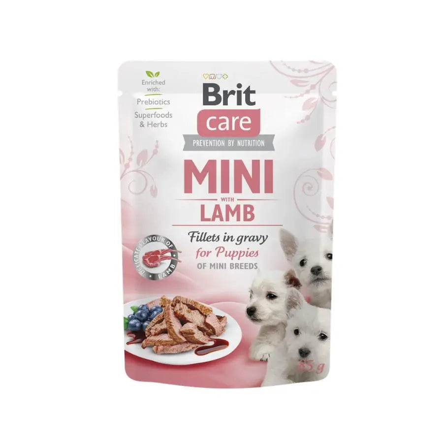 Brit Care Sos İçinde Fileto Et Parçalı Kuzulu Mini Irk Yavru Köpek Konservesi 85 g paket görseli