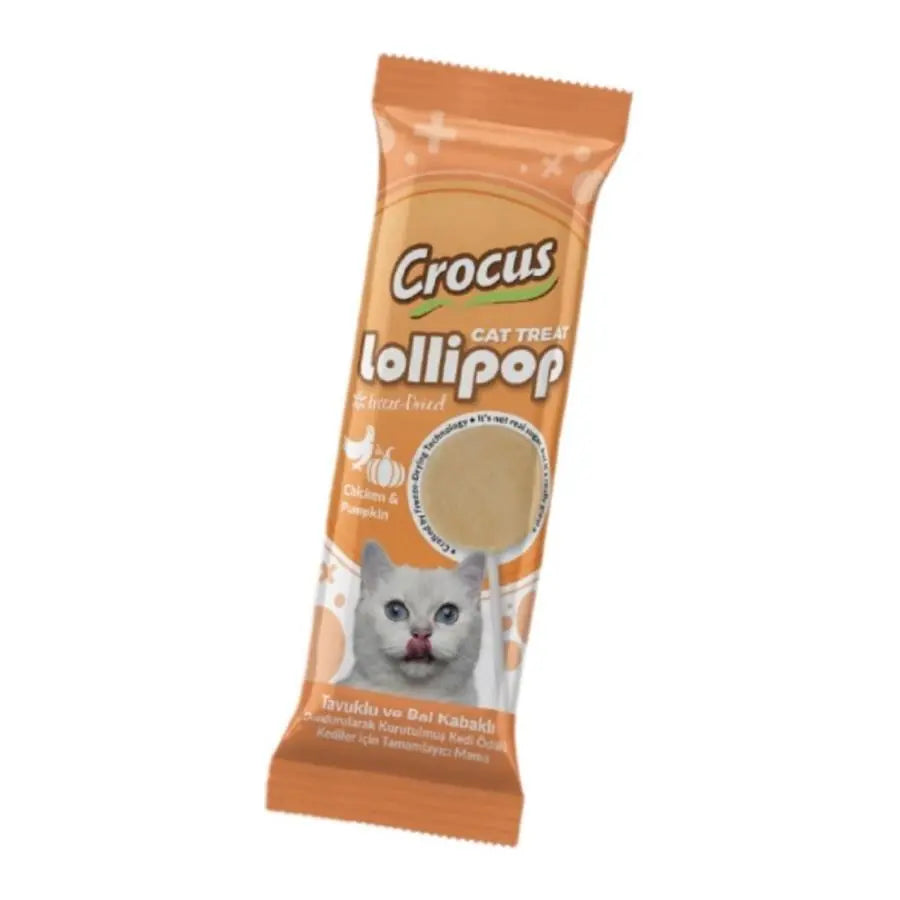Crocus Tavuklu ve Balkabaklı Lolipop Kedi Ödül Maması 1,4 g Adet paket görseli