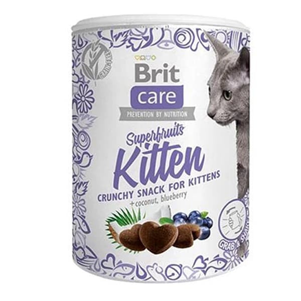 Brit Care Süper Fruits Hindistan Cevizli ve Yaban Mersinli Yavru Kedi Ödül Maması 1 Adet / 100 g paket görseli