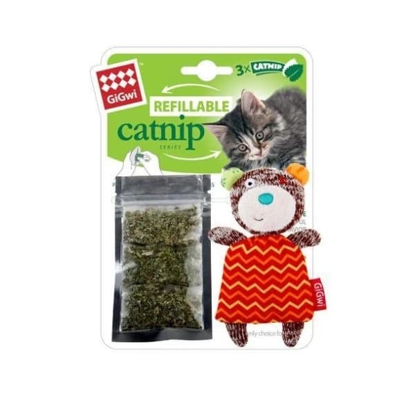 Gigwi Catnip Hazneli Ayı Peluş Kedi Oyuncağı 12 Cm paket görseli