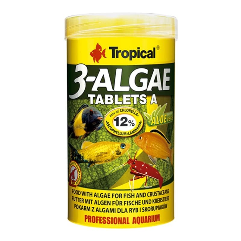 Tropical 3-Algae Tablet A Tatlı ve Tuzlu Su Balıkları için Yosunlu Yem 80 Adet / 36 g paket görseli