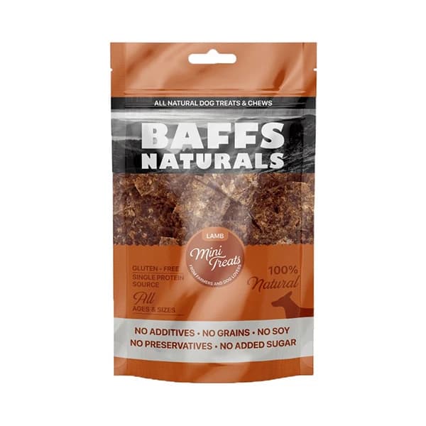 Baffs Naturals Kuzu Mini Atıştırmalık Köpek Ödül Maması 100 g paket görseli