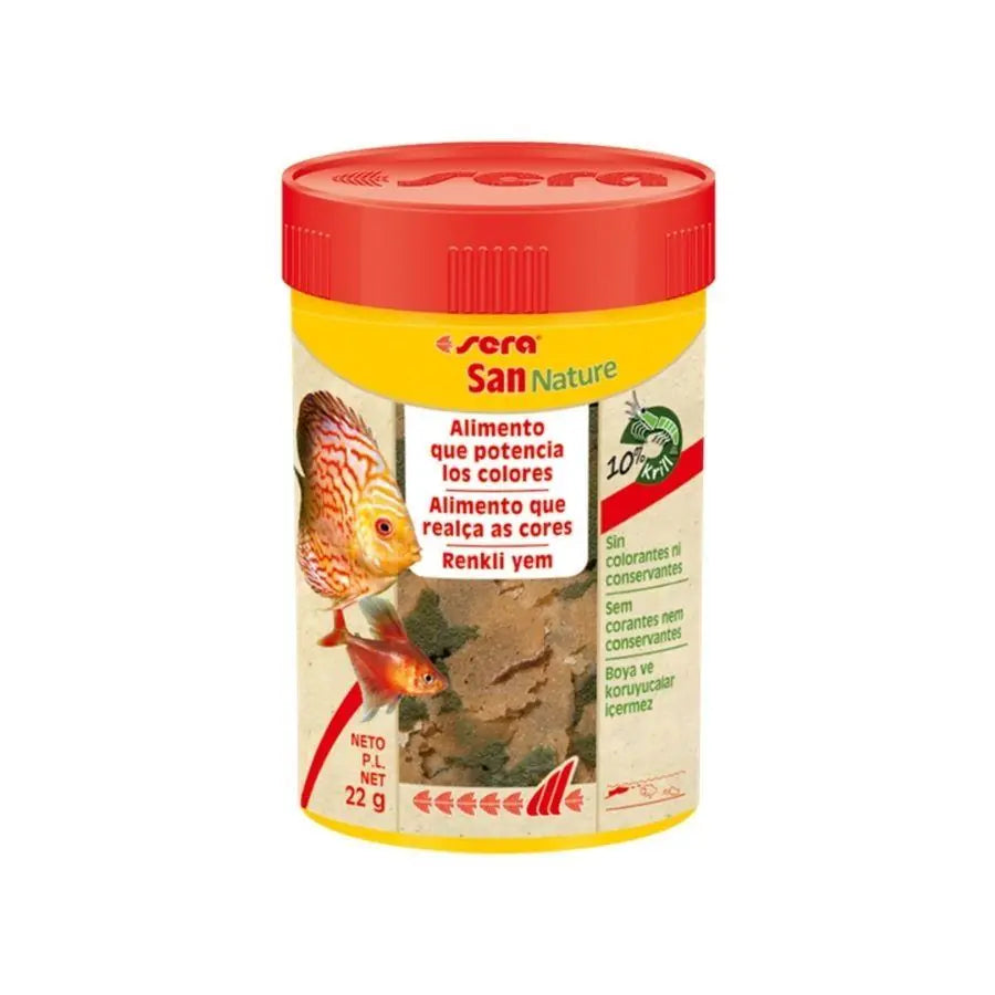 Sera San Nature Renkli Pul Balık Yemi 100 ml paket görseli