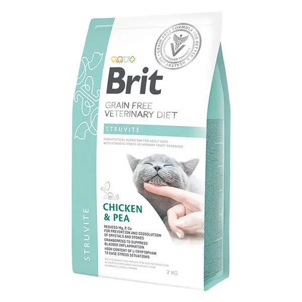 Brit Veterinary Diet Struvite Tavuklu Tahılsız Kedi Maması 2 kg paket görseli