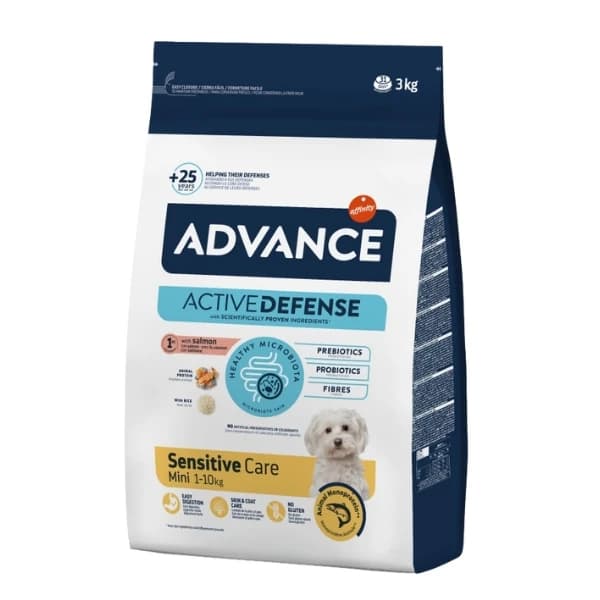 Advance Mini Sensitive Somonlu Küçük Irk Yetişkin Köpek Maması 3 kg paket görseli