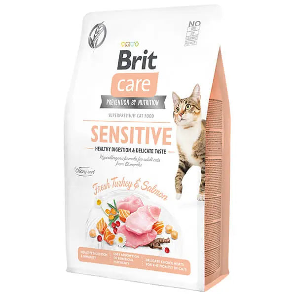 Brit Care Hipoalerjenik Sensitive Hindi ve Somonlu Tahılsız Hassas Kedi Maması 2 kg paket görseli