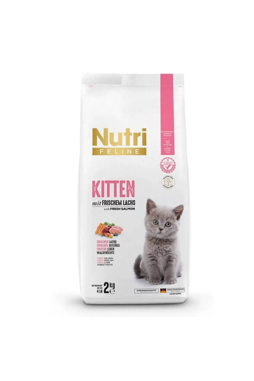 Nutri Feline Kitten Tahılsız Somonlu Yavru Kedi Maması 2 kg paket görseli