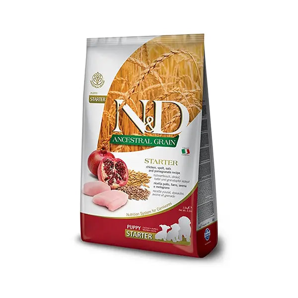 N ve D Düşük Tahıllı Puppy Starter Tavuklu Anne ve Yavru Köpek Maması 2,5 kg paket görseli