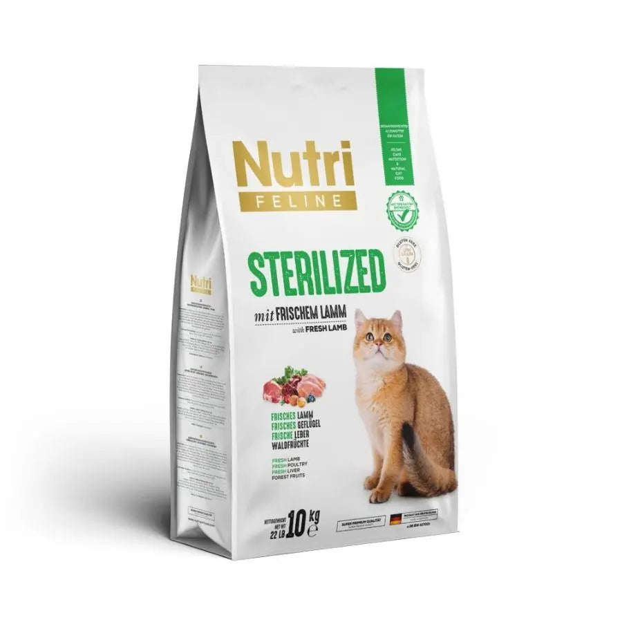 Nutri Feline Kuzulu Tahılsız Kısırlaştırılmış Yetişkin Kedi Maması 10 kg paket görseli
