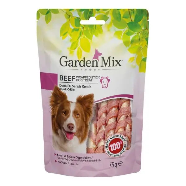 Garden Mix Dana Eti Sargılı Kemik Düşük Yağlı Şekersiz Stick Köpek Ödül Maması 75 g / 1 Adet paket görseli