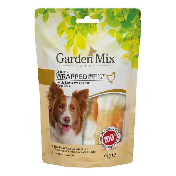 Garden Mix Sargılı Pres Kemik Düşük Yağlı Şekersiz Köpek Ödül Maması 1 Adet / 75 g paket görseli