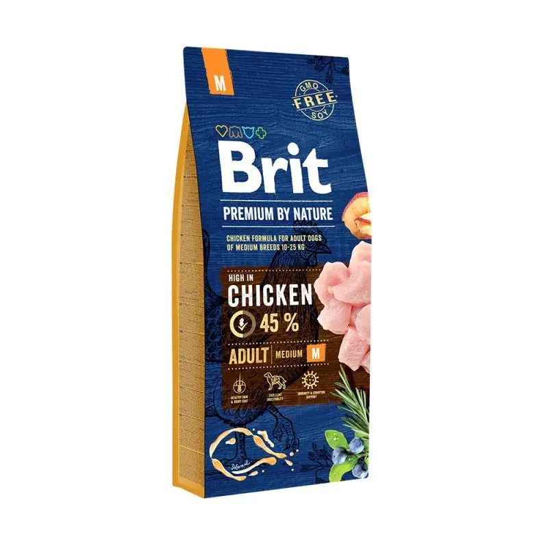 Brit Premium By Nature Adult Orta Irk Tavuklu Yetişkin Köpek Maması 15 kg paket görseli