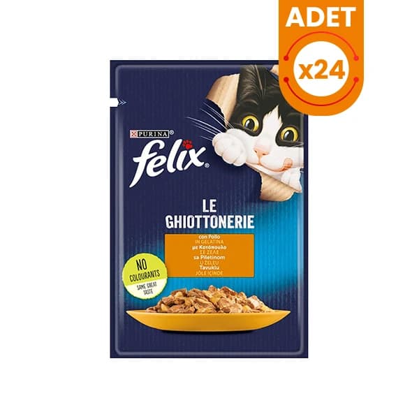 Felix Sensations Taze Jöle İçerisinde Tavuklu Yetişkin Yaş Kedi Maması 85 g / 24 Adet paket görseli