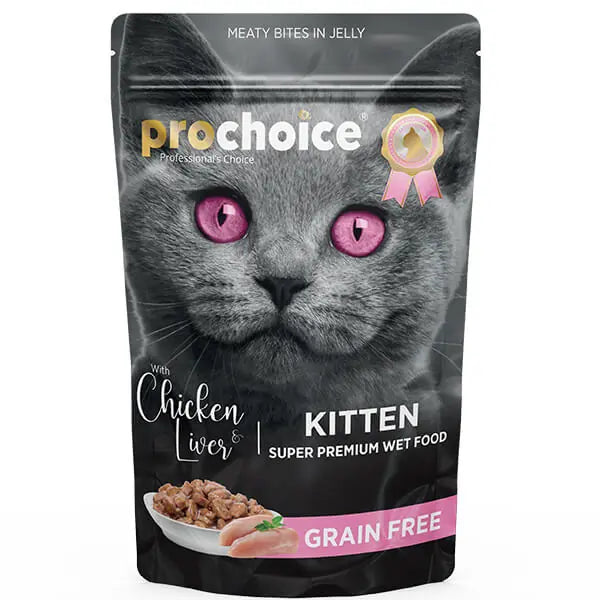 Prochoice Tahılsız Kitten Tavuk ve Ciğerli Yavru Konserve Kedi Maması 1 Adet / 85 g paket görseli