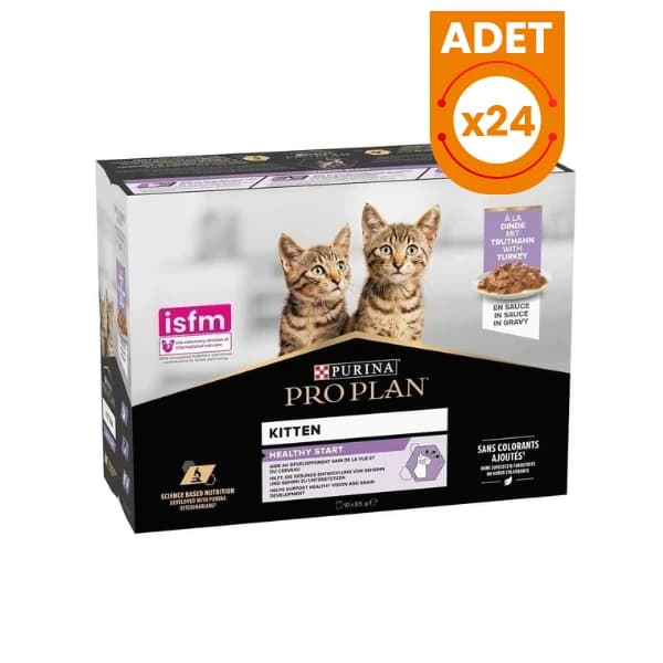 Pro Plan Kitten Hindili Pouch Yavru Konserve Kedi Maması 24 Adet / 10x85 g paket görseli