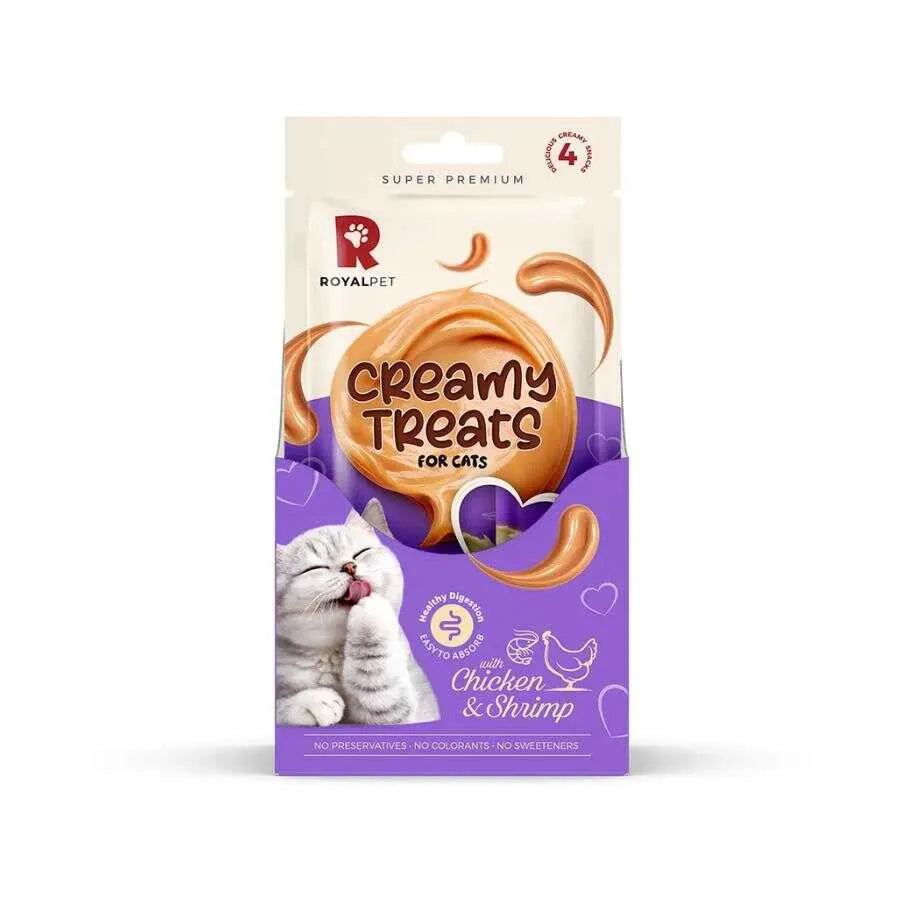 Royalpet Tavuk ve Karidesli Kedi Kreması 4x14 g paket görseli