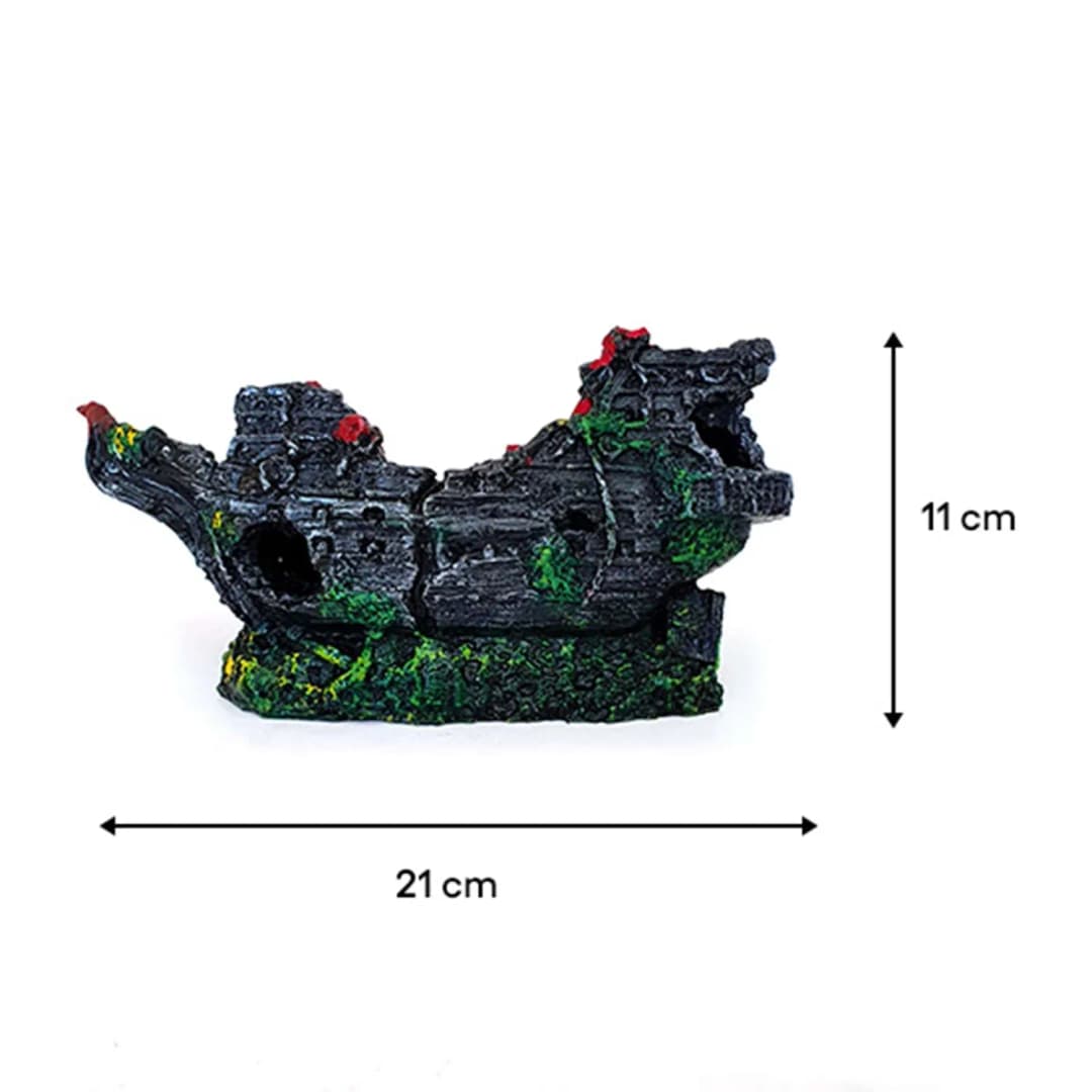 Bonisa Yatık Gemi Akvaryum Dekoru 11 x 21 Cm paket görseli