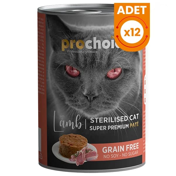 Prochoice Sterilised Kuzulu Kısırlaştırılmış Konserve Kedi Maması 12 Adet / 400 g paket görseli