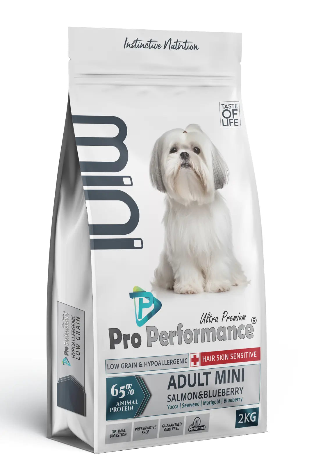 Pro Performance Somonlu ve Yaban Mersinli Küçük Irk Yetişkin Köpek Maması 2 kg paket görseli
