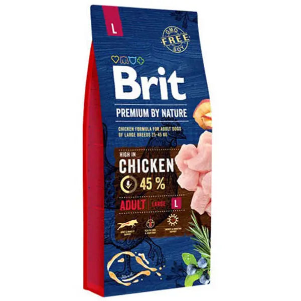 Brit Premium By Nature Adult Büyük Irk Tavuklu Yetişkin Köpek Maması 15 kg paket görseli