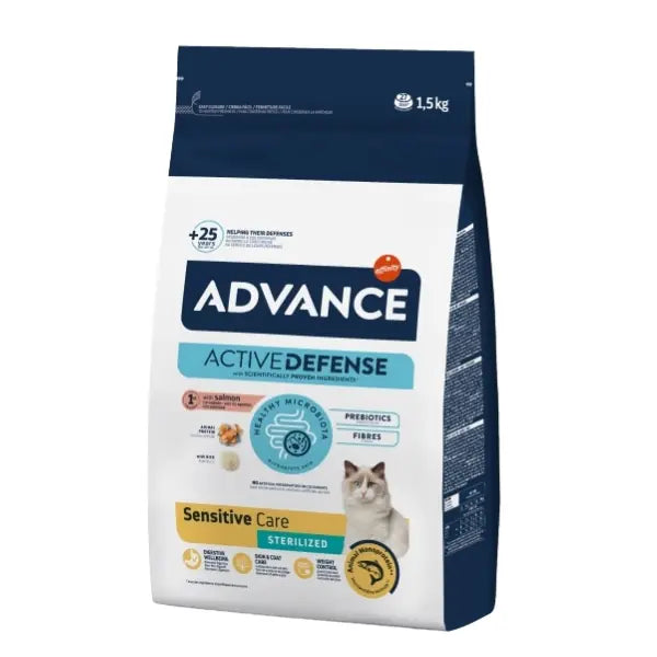 Advance Sensitive Somonlu Hassas Kısırlaştırılmış Kedi Maması 1,5 kg paket görseli