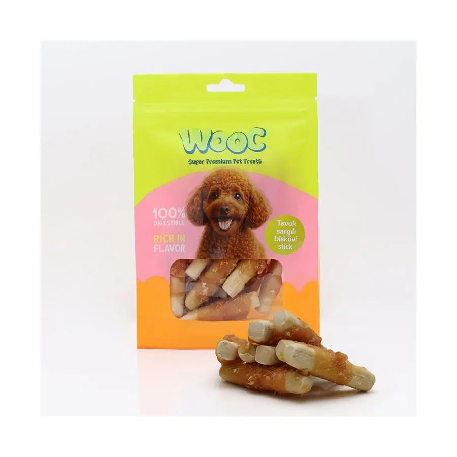 Wooc Tavuk Sargılı Bisküvi Stick Köpek Ödülü 75 g paket görseli