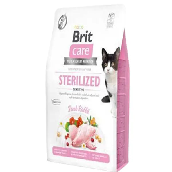 Brit Care Hipoalerjenik Sterilized Sensitive Tavşanlı Tahılsız Kısırlaştırımış Kedi Maması 7 kg paket görseli