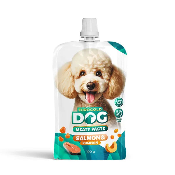 Eurogold Taze Somonlu ve Balkabaklı Yetişkin Köpek Konservesi 100 g 90 g paket görseli