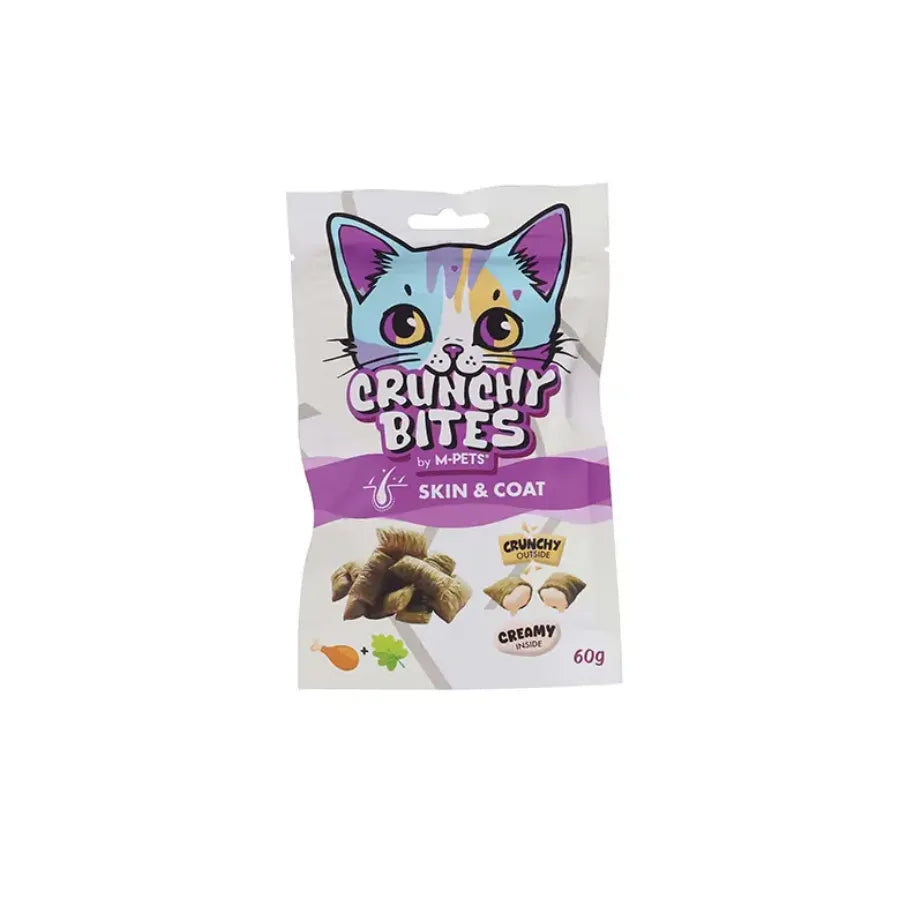 M-Pets Crunchy Bites Skın ve coat Deri ve Tüy Sağlığı Destekleyici Kedi Ödülü 60 g paket görseli