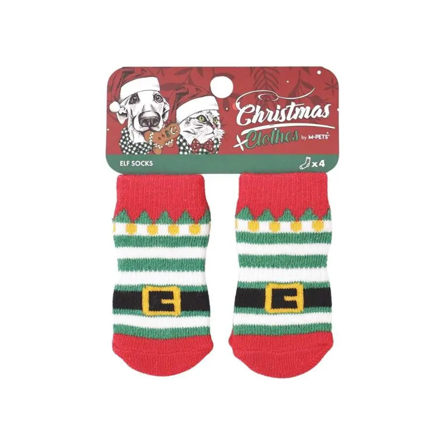 M-PETS Chrıstmas Elf Kaymaz Tabanlı Çorap 4lü paket görseli
