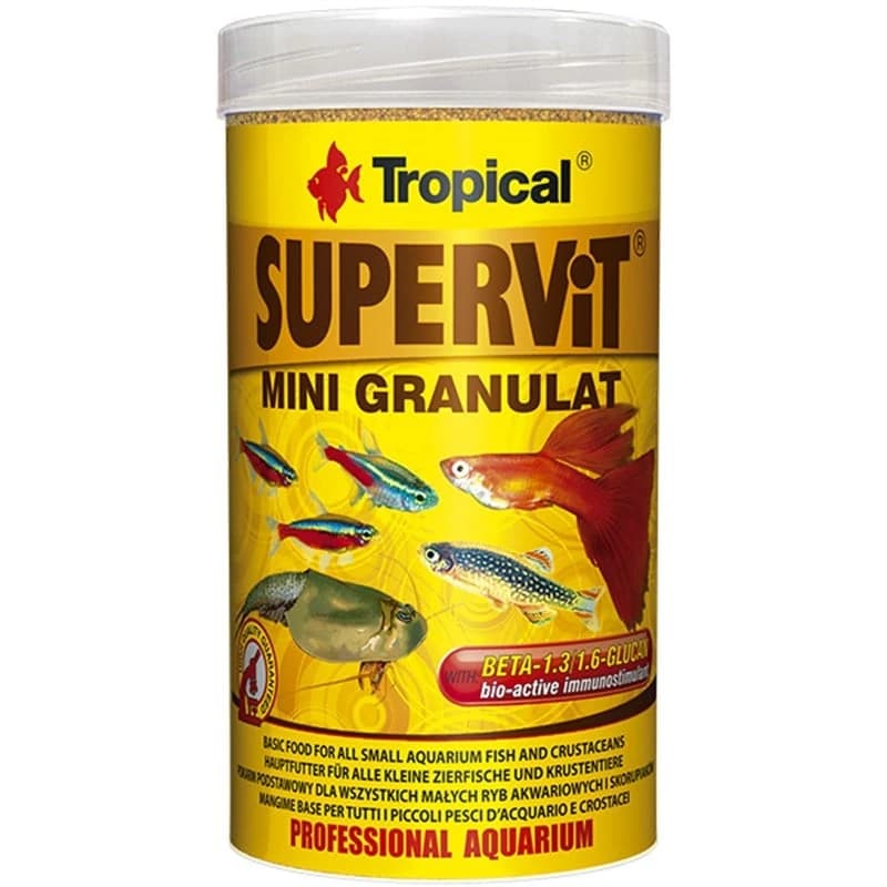 Tropical Süpervit Mini Granulat Küçük Akvaryum Balıkları için Granül Balık Yemi 65 g paket görseli