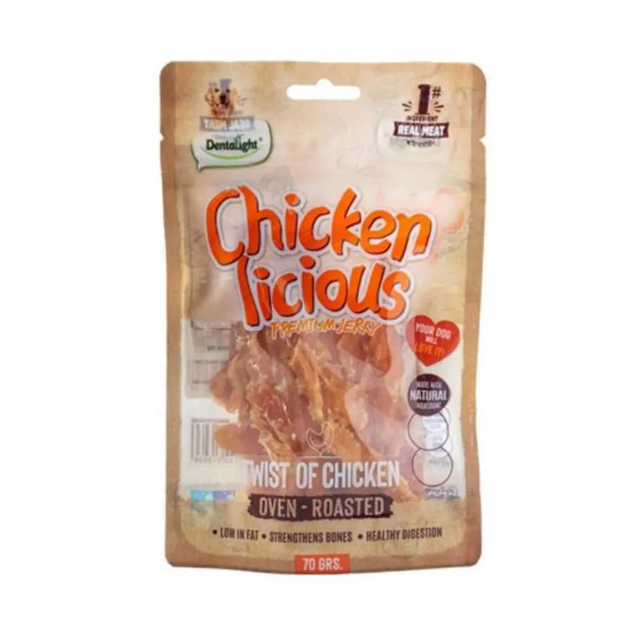 Dentalight Chicken Twist Tavuk Etli Köpek Ödül Burgu Çubuğu 70 g paket görseli