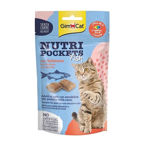 Gimcat Nutri Pockets Somon Balıklı Kedi Ödül Maması 1 Adet / 60 g paket görseli